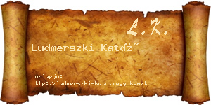 Ludmerszki Kató névjegykártya